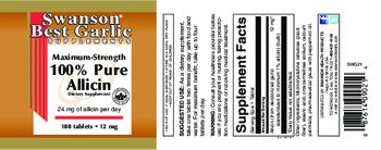 Swanson Best Garlic Supplements Maximum-Strength 100% Pure Allicin 12 mg - supplement