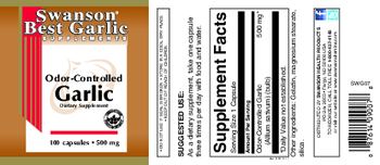 Swanson Best Garlic Supplements Odor-Controlled Garlic 500 mg - supplement