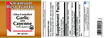 Swanson Best Garlic Supplements Odor-Controlled Garlic With Cayenne - supplement