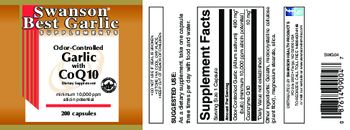 Swanson Best Garlic Supplements Odor-Controlled Garlic With CoQ10 - supplement