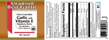 Swanson Best Garlic Supplements Odor-Controlled Garlic With Vitamin E Hawthorn Berry & Cayenne - supplement