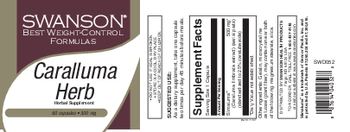 Swanson Best Weight-Control Formulas Caralluma Herb 500 mg - herbal supplement