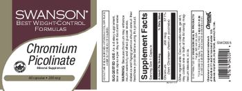 Swanson Best Weight-Control Formulas Chromium Picolinate 200 mcg - mineral supplement