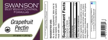 Swanson Best Weight-Control Formulas Grapefruit Pectin 1,000 mg - supplement
