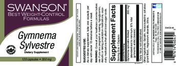 Swanson Best Weight-Control Formulas Gymnema Sylvestre 300 mg - supplement