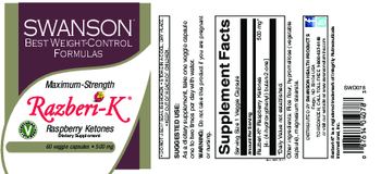 Swanson Best Weight-Control Formulas Maximum-Strength Razberi-K 500 mg - supplement