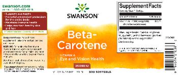 Swanson Beta-Carotene 25,000 IU - vitamin supplement
