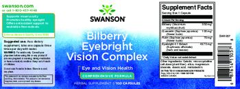 Swanson Bilberry Eyebright Vision Complex - herbal supplement
