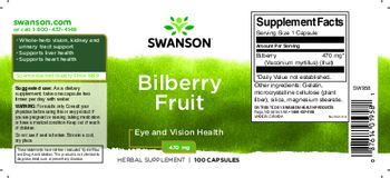 Swanson Bilberry Fruit 470 mg - herbal supplement