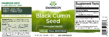 Swanson Black Cumin Seed 400 mg Full Spectrum - herbal supplement