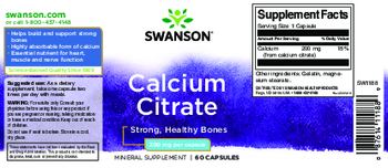 Swanson Calcium Citrate 200 mg - mineral supplement