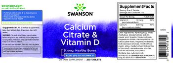 Swanson Calcium Citrate & Vitamin D - supplement