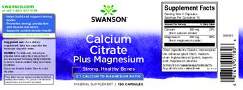 Swanson Calcium Citrate Plus Magnesium - mineral supplement