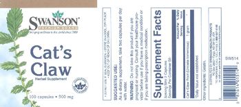 Swanson Premium Brand Cat's Claw - herbal supplement