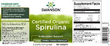 Swanson Certified Organic Spirulina 1 gram - herbal supplement