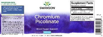 Swanson Chromium Picolinate 200 mcg - mineral supplement