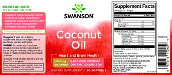 Swanson Coconut Oil 1,000 mg - supplement