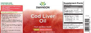 Swanson Cod Liver Oil 700 mg Double Strength - vitamin supplement