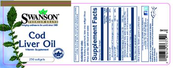 Swanson Premium Brand Cod Liver Oil - vitamin supplement
