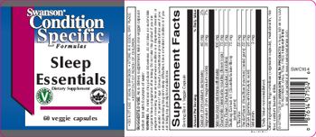 Swanson Condition Specific Formulas Sleep Essentials - supplement