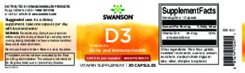 Swanson D3 1,000 IU High Potency - vitamin supplement