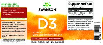 Swanson D3 2,000 IU Higher Potency - vitamin supplement