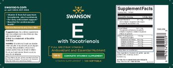 Swanson E with Tocotrienols - vitamin supplement