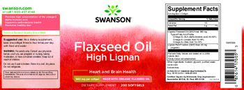 Swanson Flaxseed Oil 980 mg - supplement