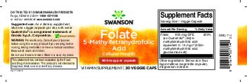 Swanson Folate 5-Methyltetrahydrofolic Acid 800 mcg - vitamin supplement
