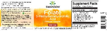 Swanson Folate 5-Methyltetrahydrofolic Acid 800 mcg - vitamin supplement