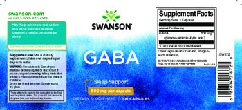 Swanson GABA 500 mg - supplement