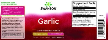 Swanson Garlic Odor-Controlled 500 mg - supplement
