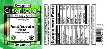 Swanson GreenFoods Formulas Fruit & Vegetable Blend - supplement