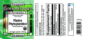 Swanson GreenFoods Formulas Marine Phytoplankton 500 mg - supplement