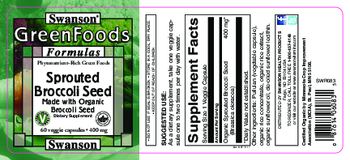 Swanson GreenFoods Formulas Sprouted Broccoli Seed 400 mg - supplement