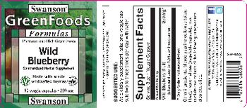 Swanson GreenFoods Formulas Wild Blueberry 250 mg - standardized herbal supplement
