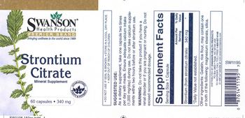 Swanson Premium Brand Strontium Citrate 340 mg - mineral supplement