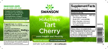 Swanson HiActives Tart Cherry 465 mg - supplement