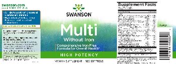 Swanson High Potency Multi without Iron - vitamin supplement