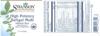 Swanson Premium Brand High Potency Softgel Multi Without Iron - multivitamin mineral supplement