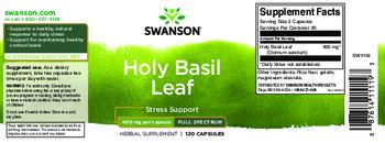 Swanson Holy Basil Leaf 400 mg Full Spectrum - herbal supplement