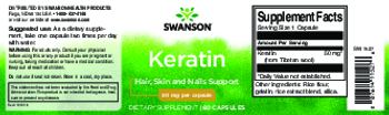 Swanson Keratin 50 mg - supplement