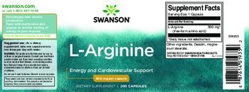 Swanson L-Arginine 500 mg - supplement