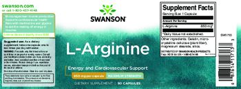 Swanson L-Arginine 850 mg Maximum Strength - supplement