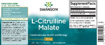 Swanson L-Citrulline Malate 750 mg - supplement