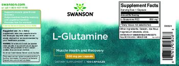 Swanson L-Glutamine 500 mg - supplement