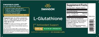 Swanson L-Glutathione 500 mg - supplement