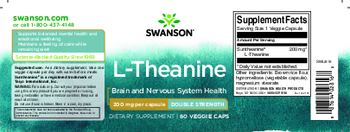 Swanson L-Theanine 200 mg Double Strength - supplement