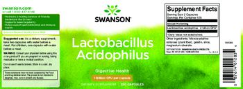 Swanson Lactobacillus Acidophilus 1 Billion CFU - supplement