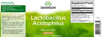 Swanson Lactobacillus Acidophilus 2 Billion CFU - supplement